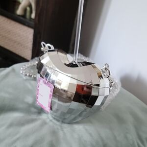 Silver Disco Ball Crossbody Sippy Cup